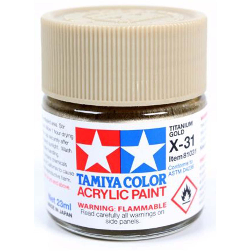 Tamiya Color X-31 Titanium Gold Acrylic Paint 23mL Bottle TAM81031