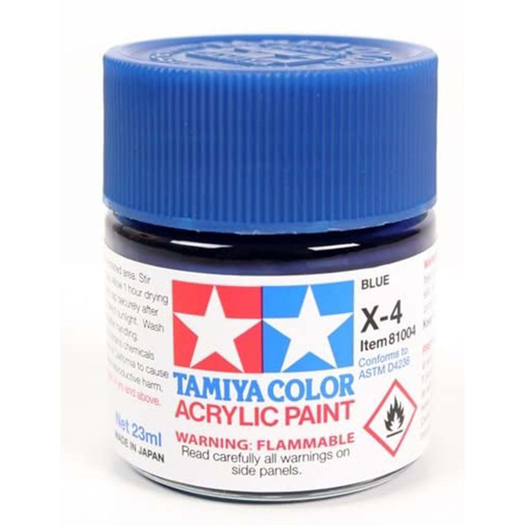 Tamiya Color X-4 Blue Gloss Acrylic Paint 23mL TAM81004