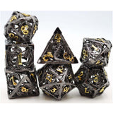 Foam Brain Bound Dragon Voracious Hollow Metal 7 Piece Dice Set - Radar Toys