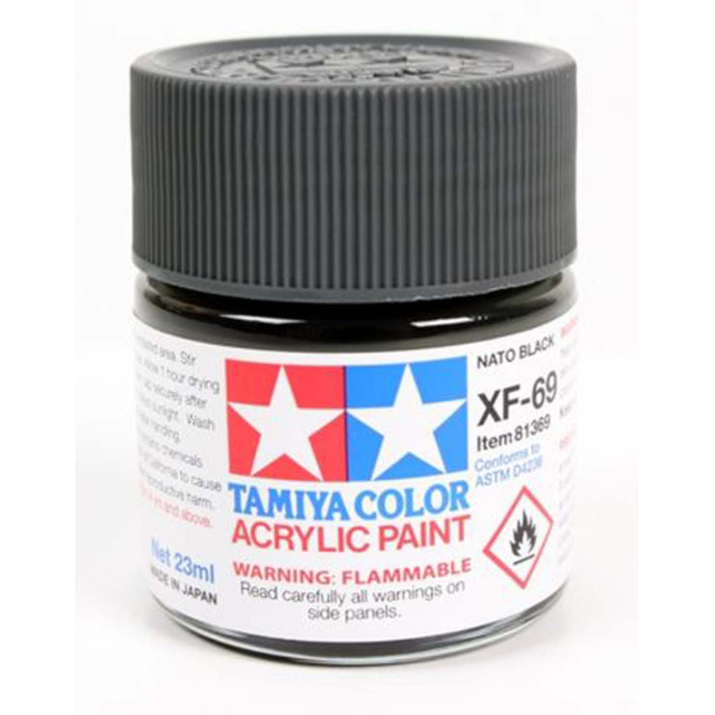 Tamiya Color XF-69 Nato Black Flat Acrylic Paint 23mL TAM81369