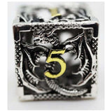 Foam Brain Bound Dragon Voracious Hollow Metal 7 Piece Dice Set - Radar Toys