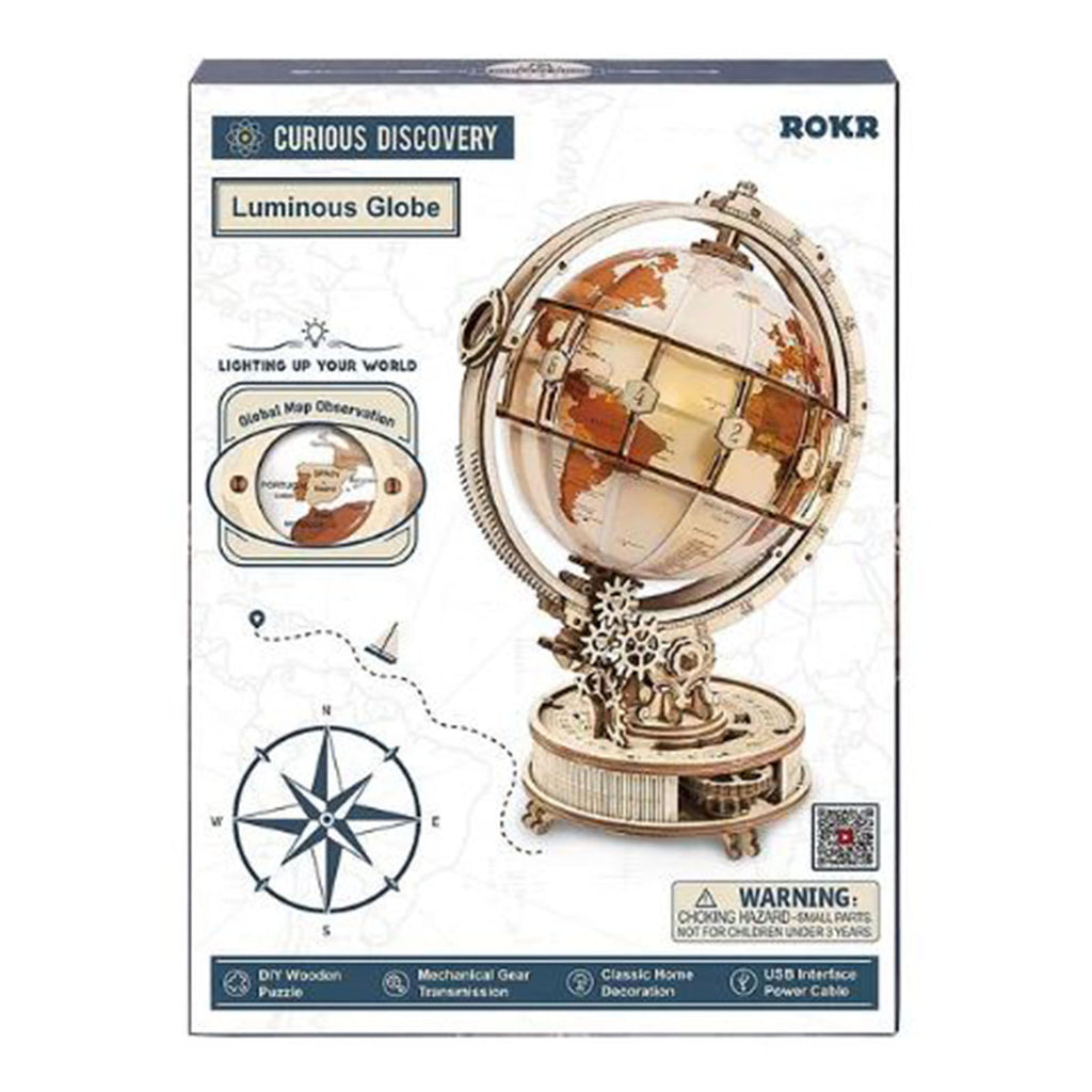 Robotime Rokr DIY Wooden Puzzle Curious Discovery Luminous Globe Building Set - Radar Toys