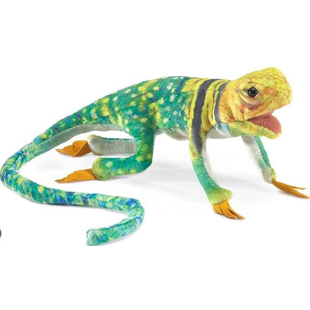 Folkmanis Collared Lizard 6 Inch Plush Finger Puppet - Radar Toys