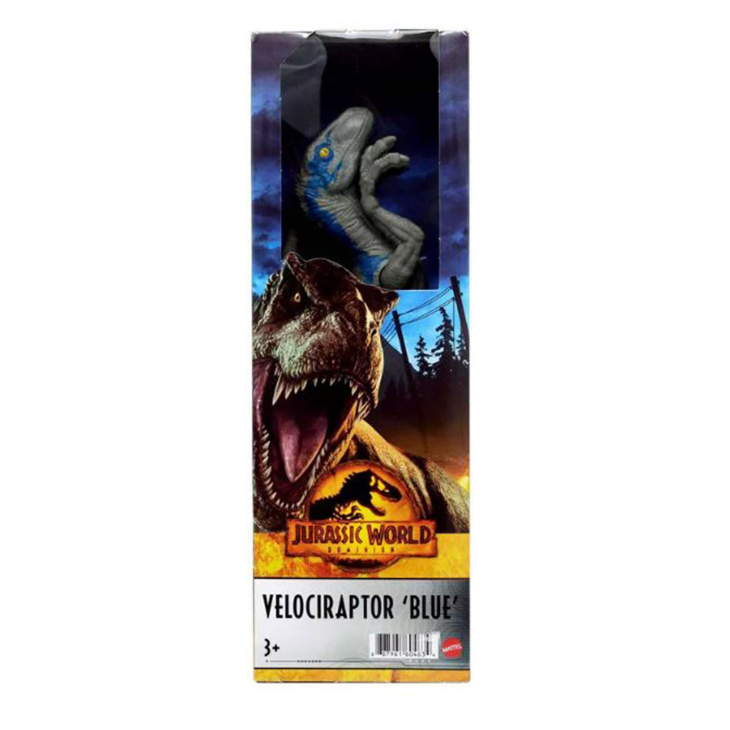 Mattel Jurassic World Dominion Velociraptor Blue Action Figure