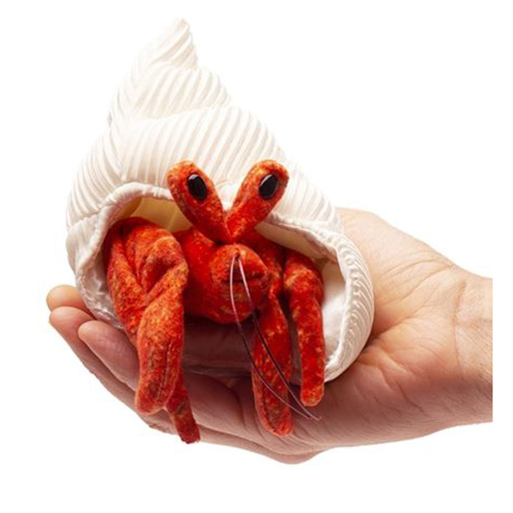Folkmanis Hermit Crab 4 Inch Plush Finger Puppet - Radar Toys