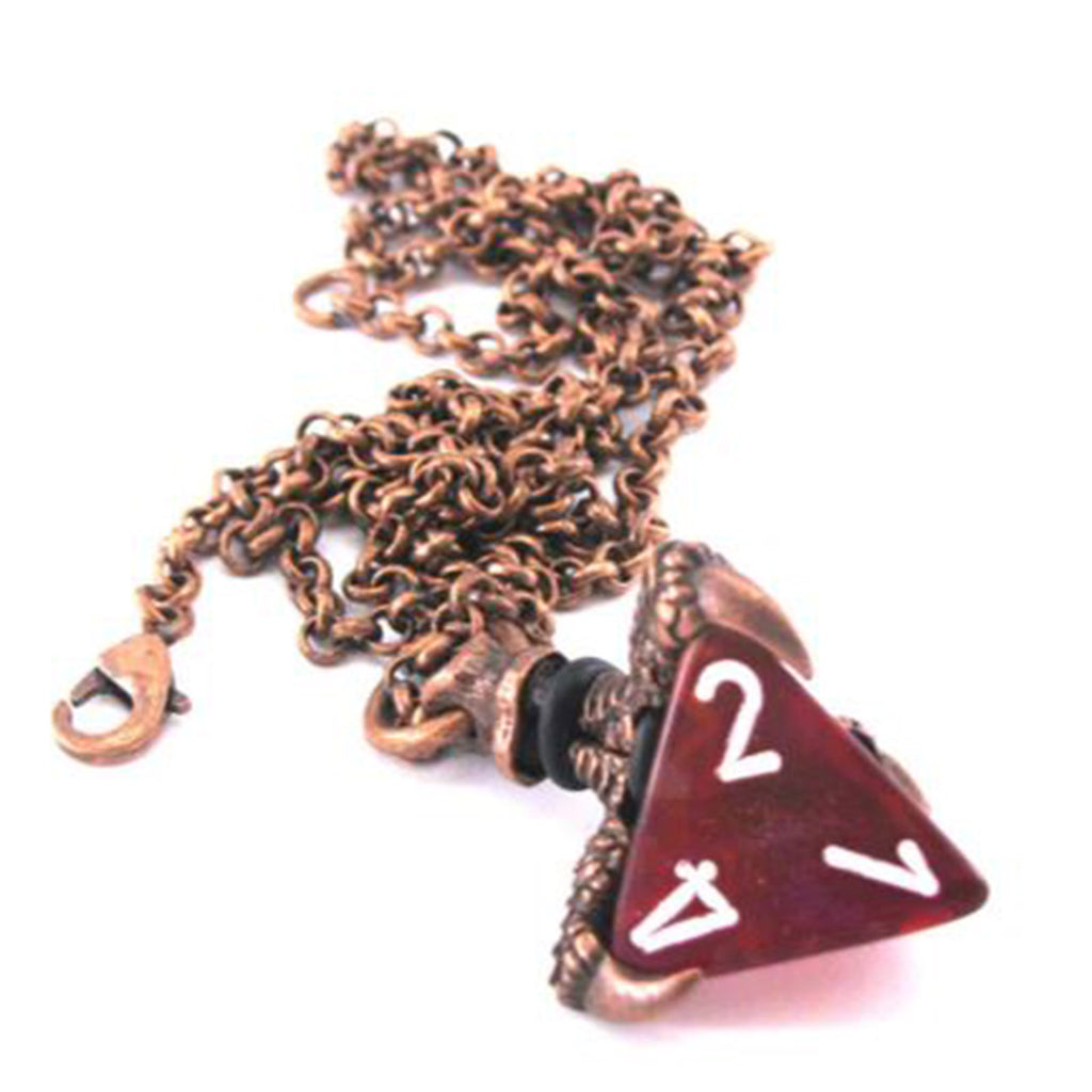 Chessex Pendant D4 With Old Copper Finish Claw Necklace