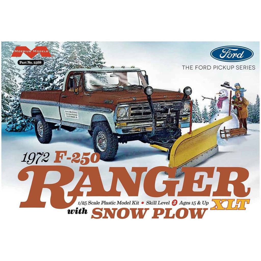 Moebius Models 1972 Ford F-250 Ranger With Snow Plow 25th Model Kit