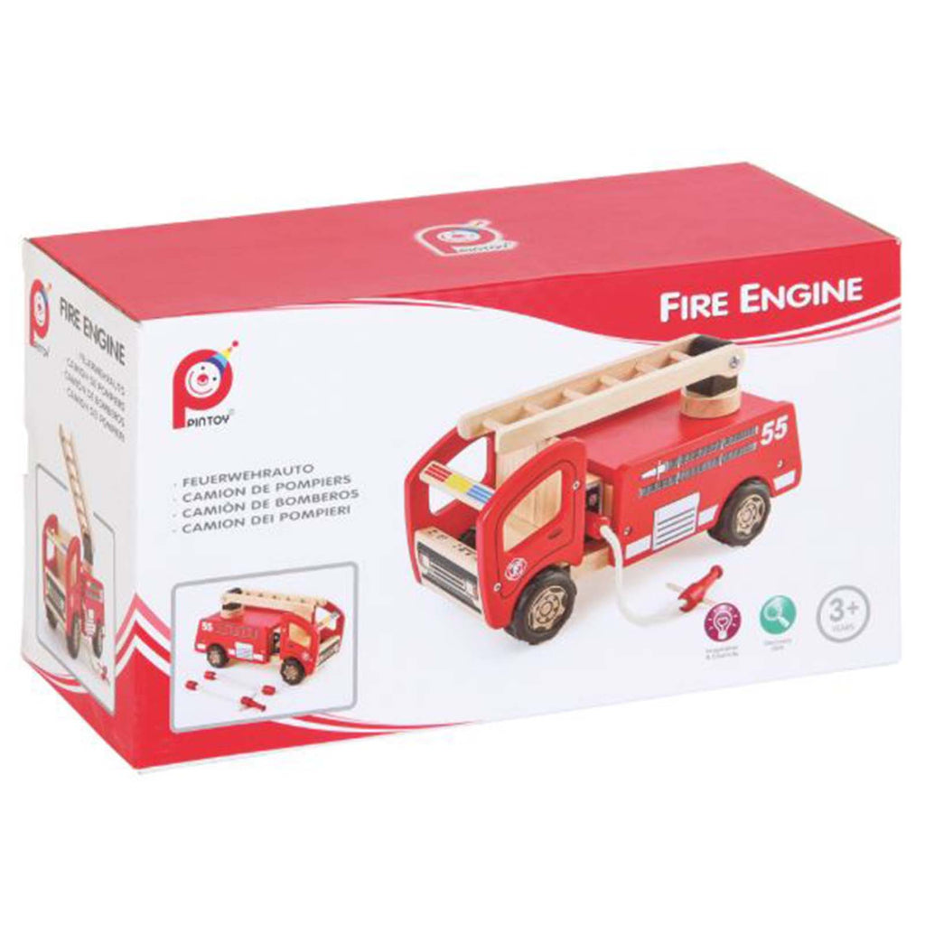 Pintoy Fire Engine Wooden Toy Vehicle