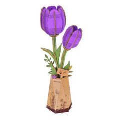 Robotime Rowood Purple Tulip Wooden Bloom Craft - Radar Toys