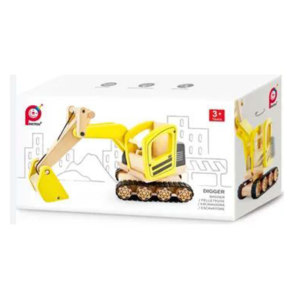 Pintoy Digger Wooden Toy Vehicle