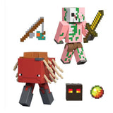 Mattel Minecraft Zombified Piglin And Minecraft Strider Figure Set - Radar Toys