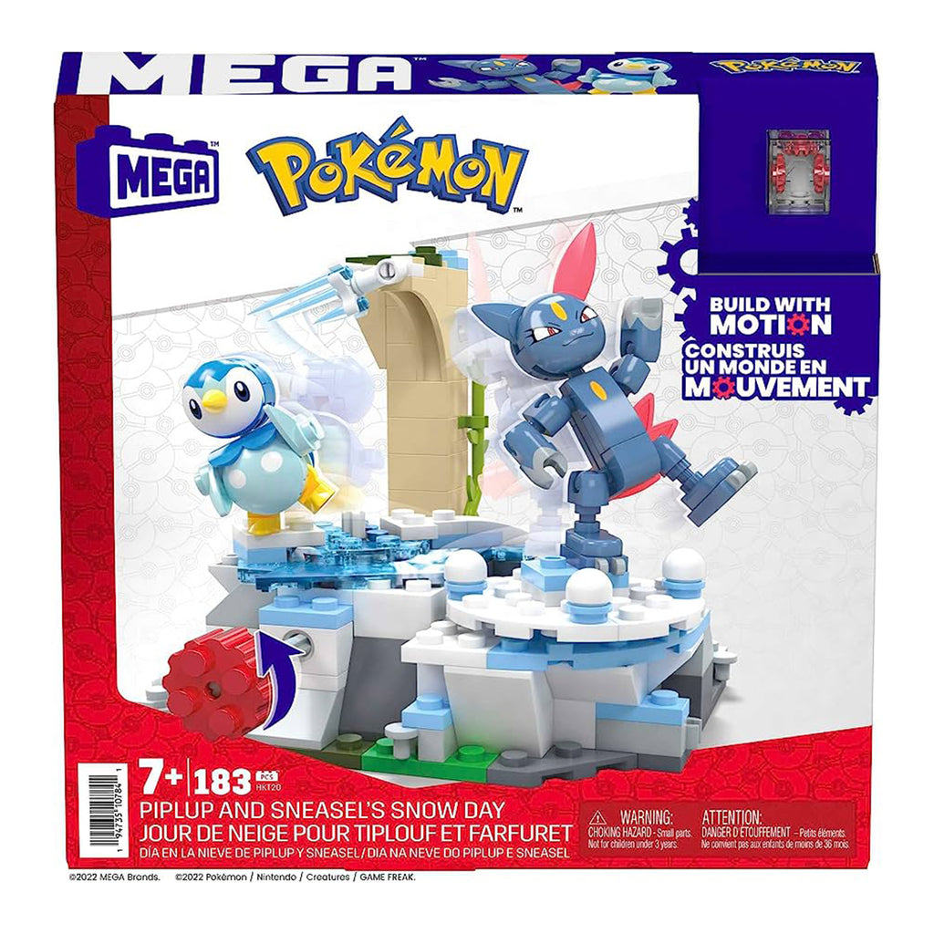 MEGA Pokemon Piplup And Sneasel's Snow Day Building Set - Radar Toys