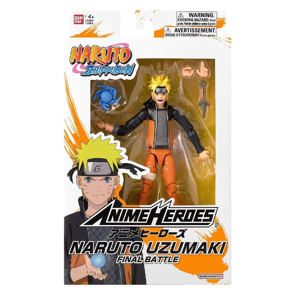 Bandai Anime Heroes Naruto Shippuden Naruto Uzumaki Final Battle Action Figure - Radar Toys