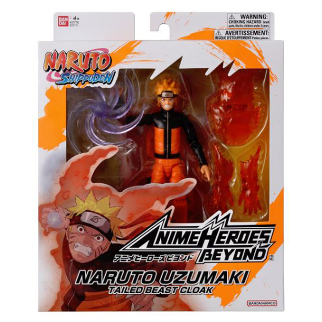Bandai Anime Heroes Beyond Naruto Shippuden Naruto Uzumaki Tailed Beast Cloak Action Figure - Radar Toys