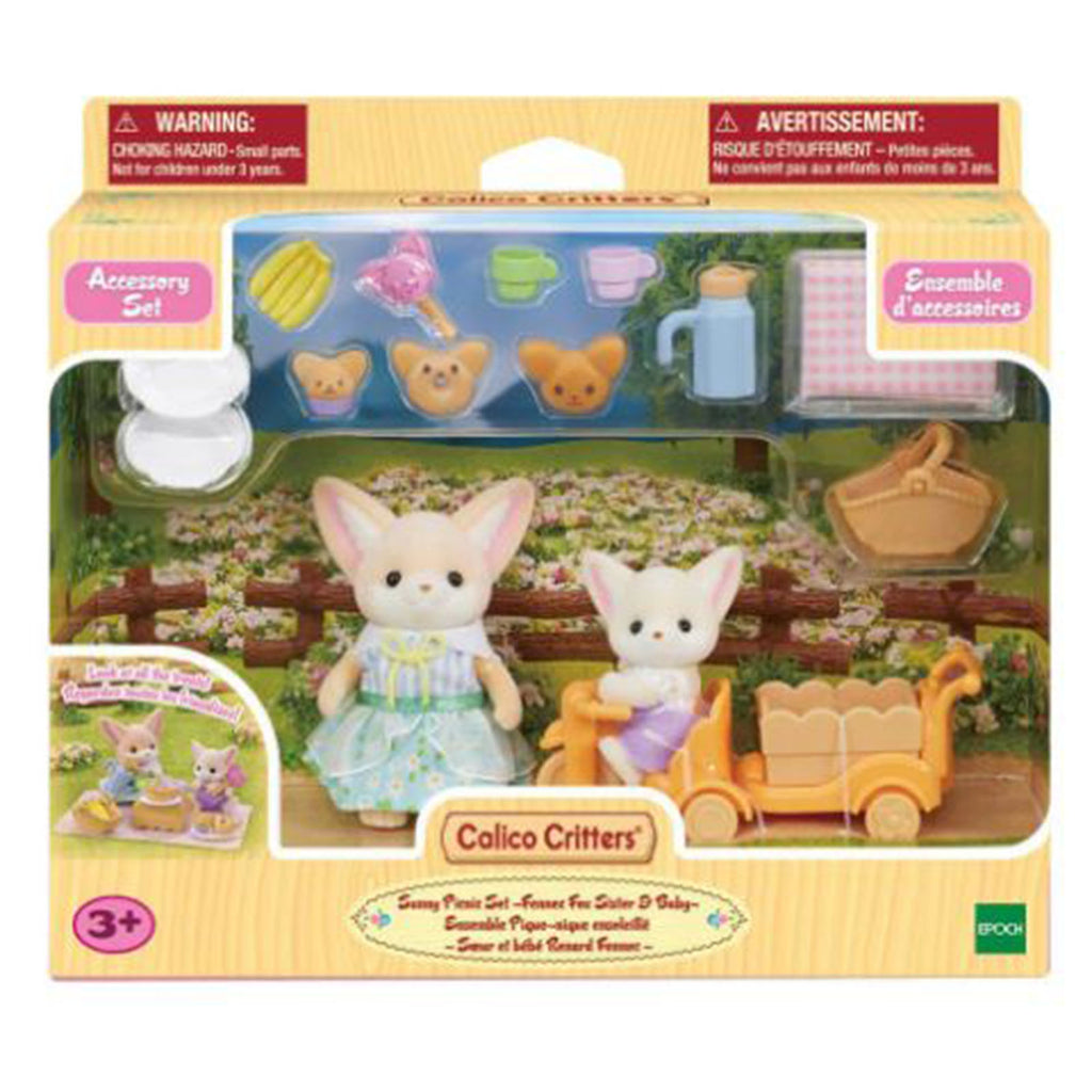 Calico Critter Fennec Fox Sister And Baby Sunny Picnic Set CC2071