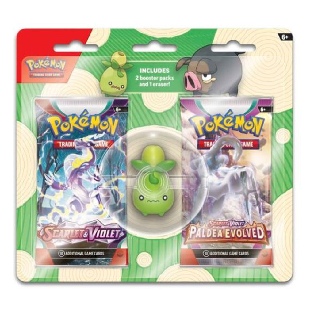 Pokemon Trading Card Game Smoliv Eraser With Two Booster Packs