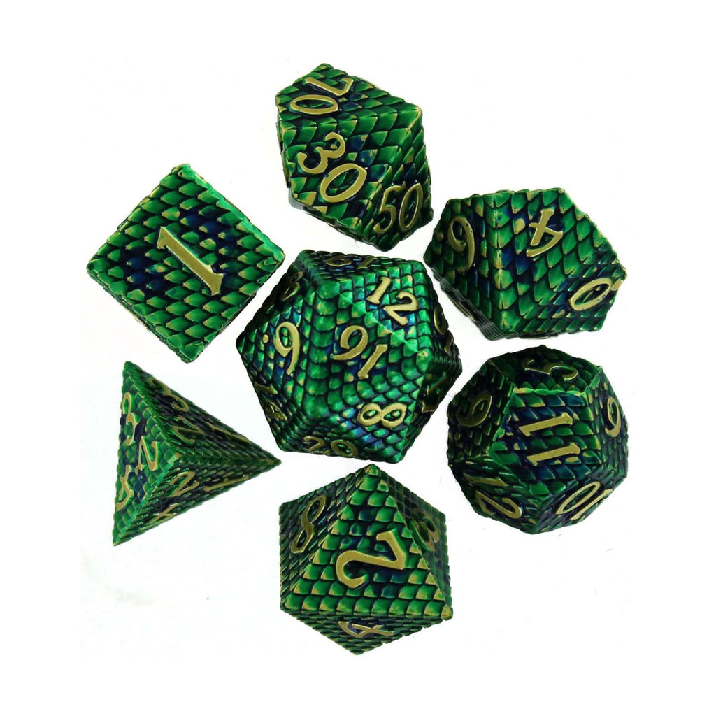 Foam Brain Dragon Scale Venom Metal RPG Dice Set