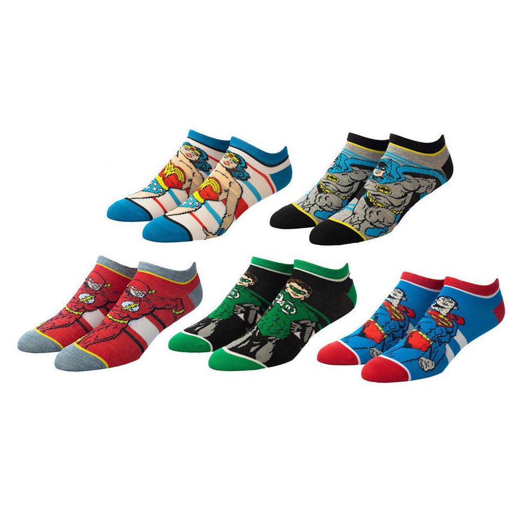 Bioworld DC Justice League Characters Five Pair Youth Ankle Socks - Radar Toys