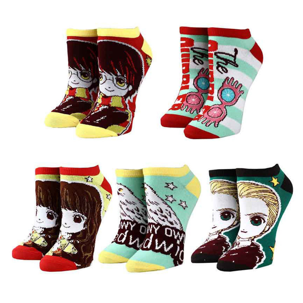 Bioworld Harry Potter Chibi 5 Pair Youth Ankle Socks