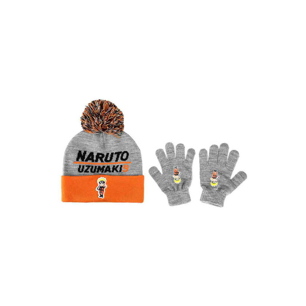 Bioworld Naruto Shippuden Knit Pom Beanie With Gloves