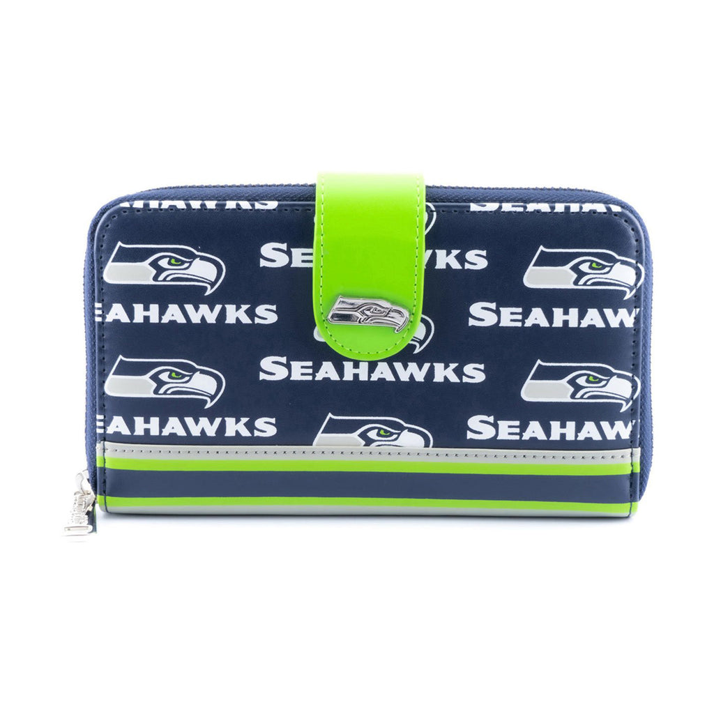 Loungefly NFL Seattle Seahawks Logo All Over Print Bifold Wallet