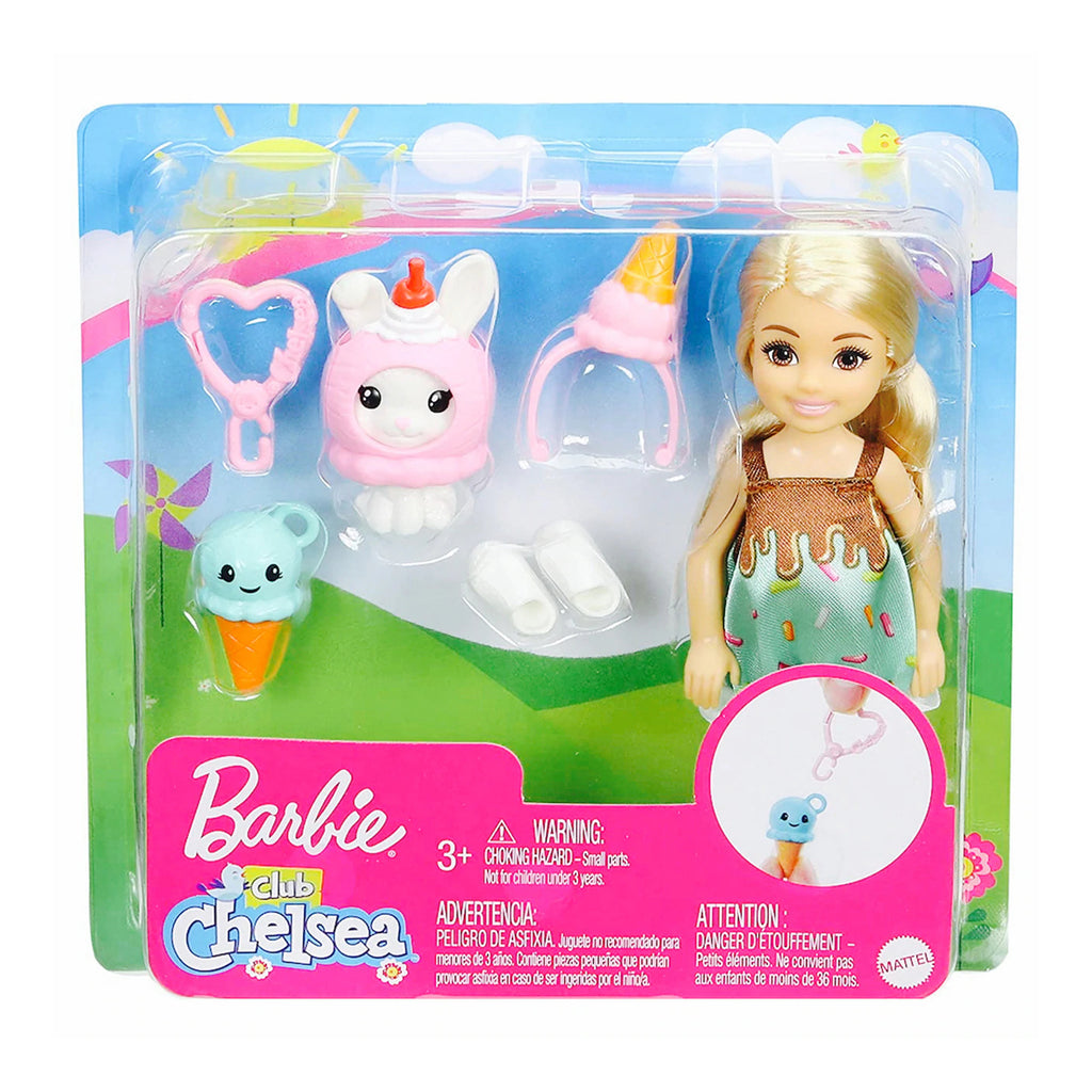 Barbie Chelsea Club With Ice Cream Costume With Pet Doll Set