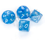 Chessex 7 Set Polyhedral Dice Borealis Sky Blue White Luminary D10s CHX27386 - Radar Toys