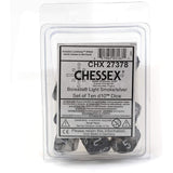 Chessex 10 D10 Polyhedral Dice Borealis Light Smoke Silver Luminary CHX27378 - Radar Toys