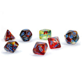 Chessex 7 Set Polyhedral Dice Nebula Primary Blue Luminary CHX27559 - Radar Toys