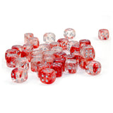 Chessex 12mm D6 Set Dice 36 Count Nebula Red Silver Luminary CHX 27954 - Radar Toys