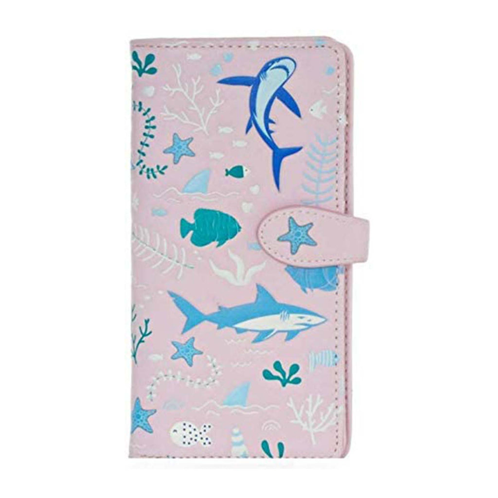 Shagwear Shark Pattern Large Pink Zipper Wallet - Radar Toys