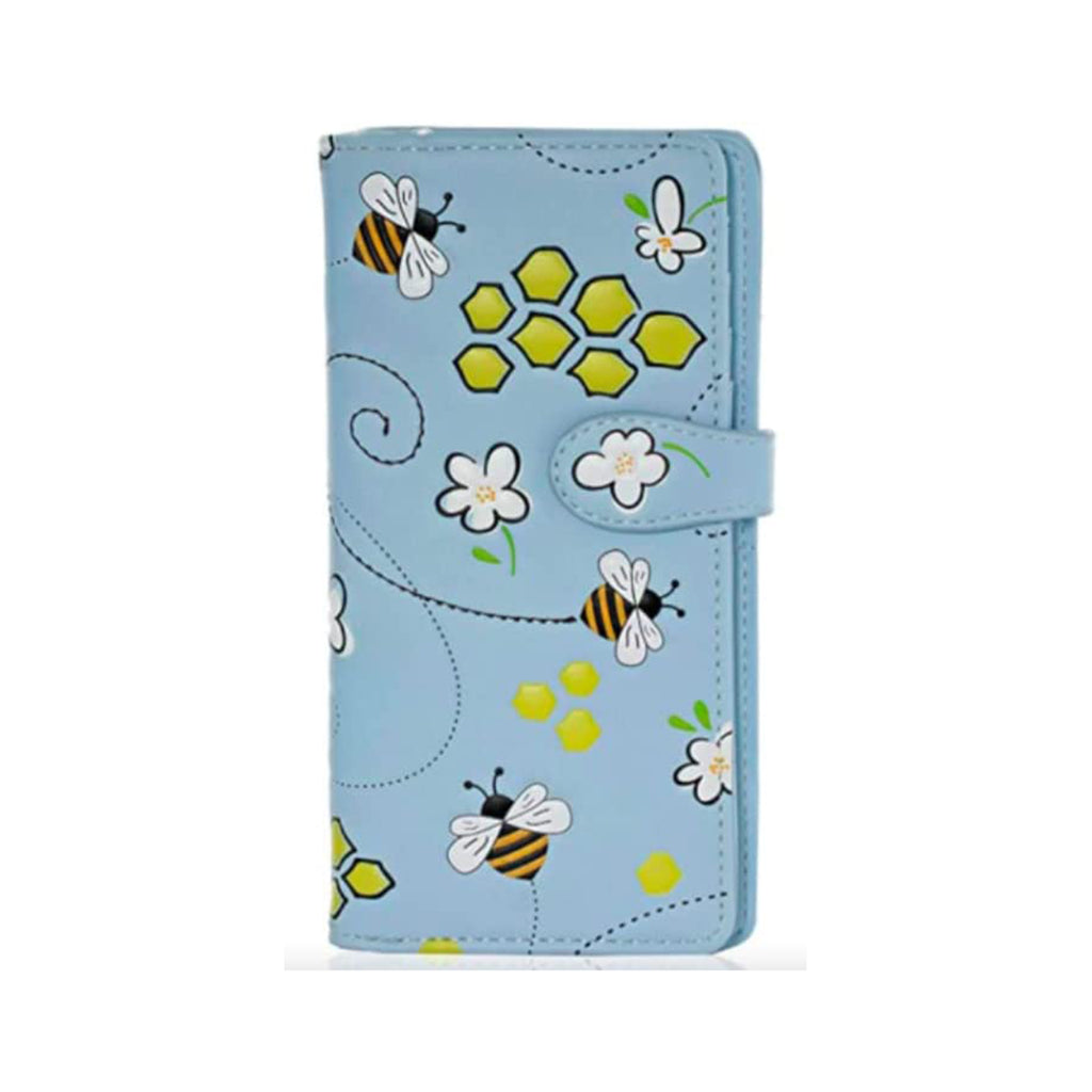 Shagwear Honeycombs Large Blue Zipper Wallet