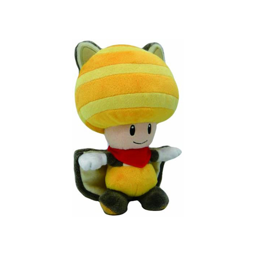 New Super Mario Bros U Yellow Toad Flying Squirrel 8 Inch Plush