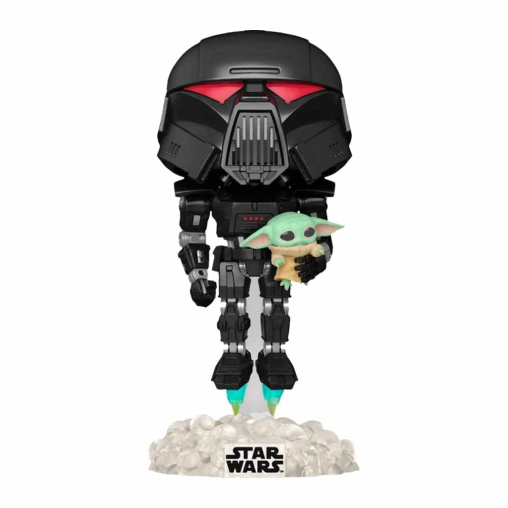 Funko Star Wars EE Exclusive POP Dark Trooper With Grogu Vinyl Figure - Radar Toys