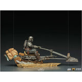 Iron Studios Star Wars The Mandalorian On Speederbike Deluxe Tenth Scale Figure - Radar Toys
