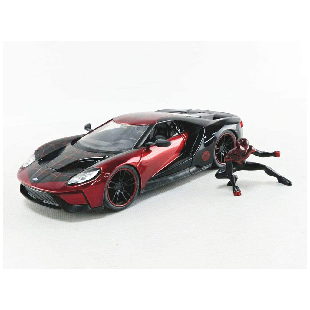 Jada Toys Marvel Spider-Man Miles Morales & 2017 Ford GT 1:24 Diecast Car - Radar Toys