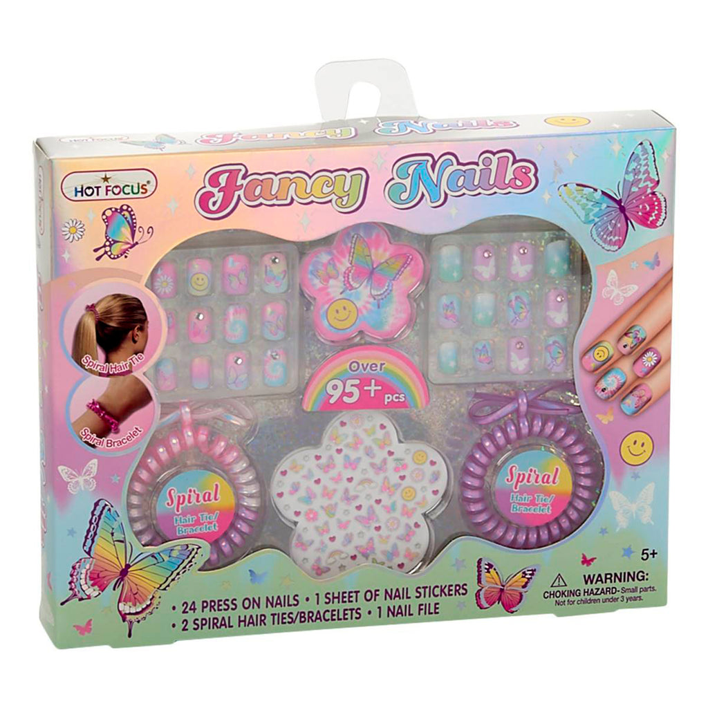Hot Focus Fancy Nails Tie Dye Butterfly Set - Radar Toys