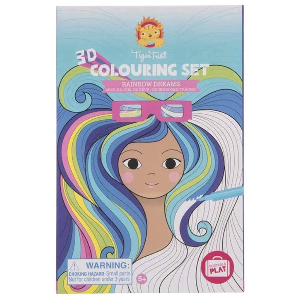 Schylling Tiger Tribe Rainbow Dreams 3D Coloring Set