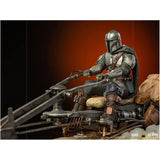 Iron Studios Star Wars The Mandalorian On Speederbike Deluxe Tenth Scale Figure - Radar Toys