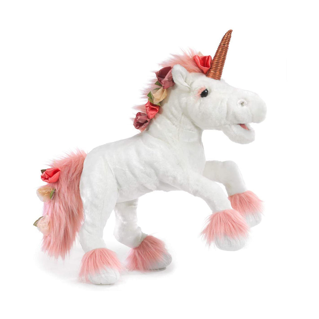 Folkmanis Unicorn With Music Box Puppet Plush Figure