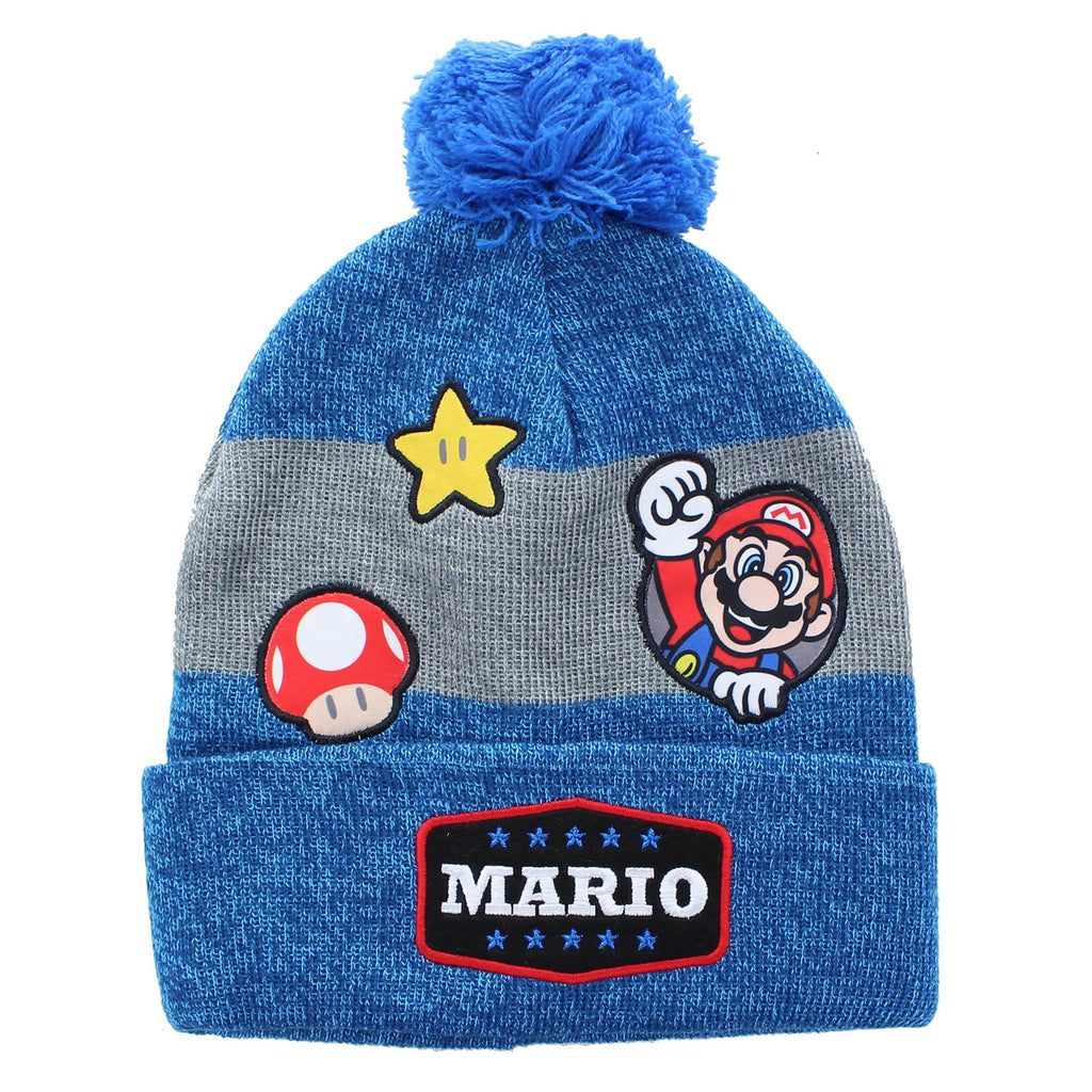 Mens Bioworld Super Mario Bros. Collage Printed Beanie Hat