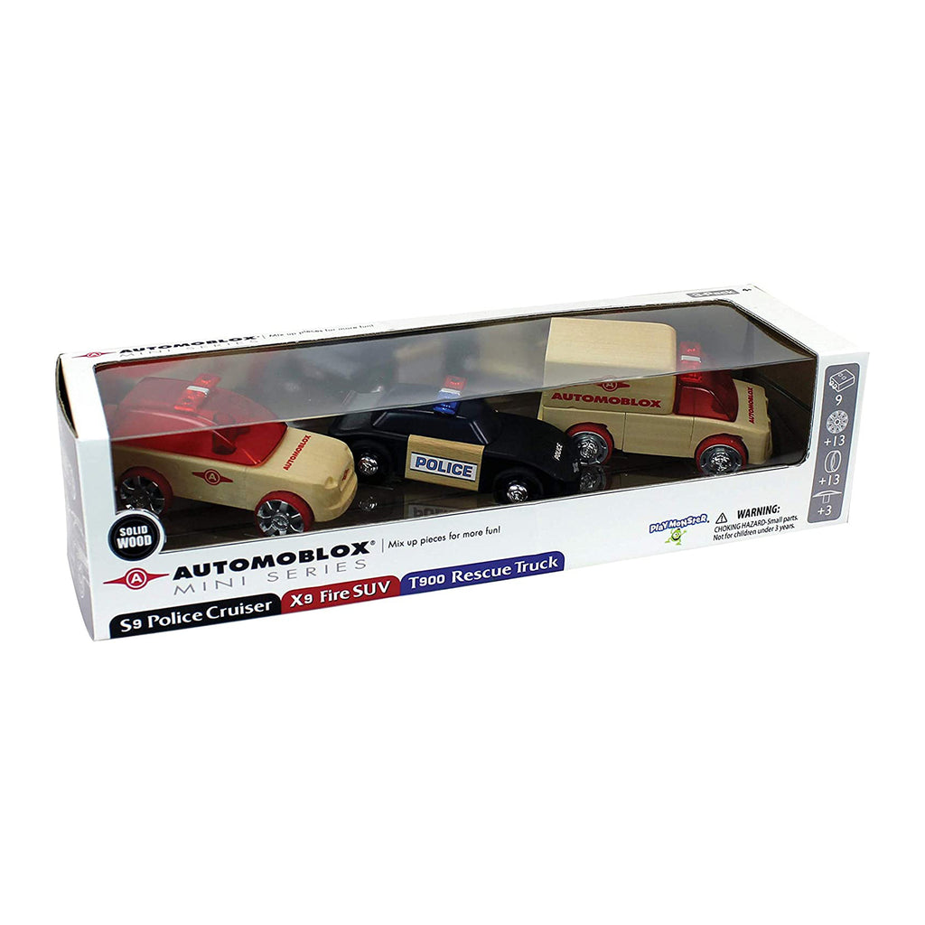 Playmonster Automoblox Mini Series 3 Pack Rescue Set Figure