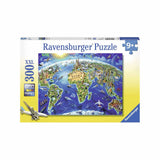 Ravensburger World Landmarks Map 300 Piece Puzzle - Radar Toys