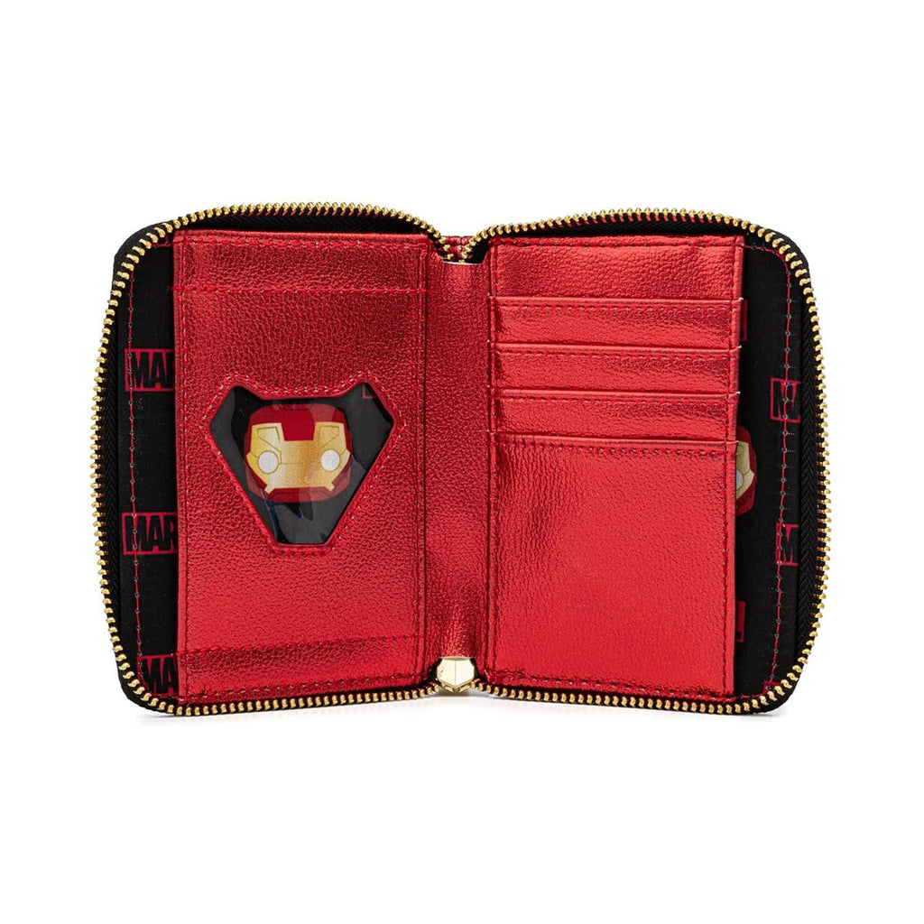 Loungefly Marvel Iron Man Pop Style Head Zip Around Wallet