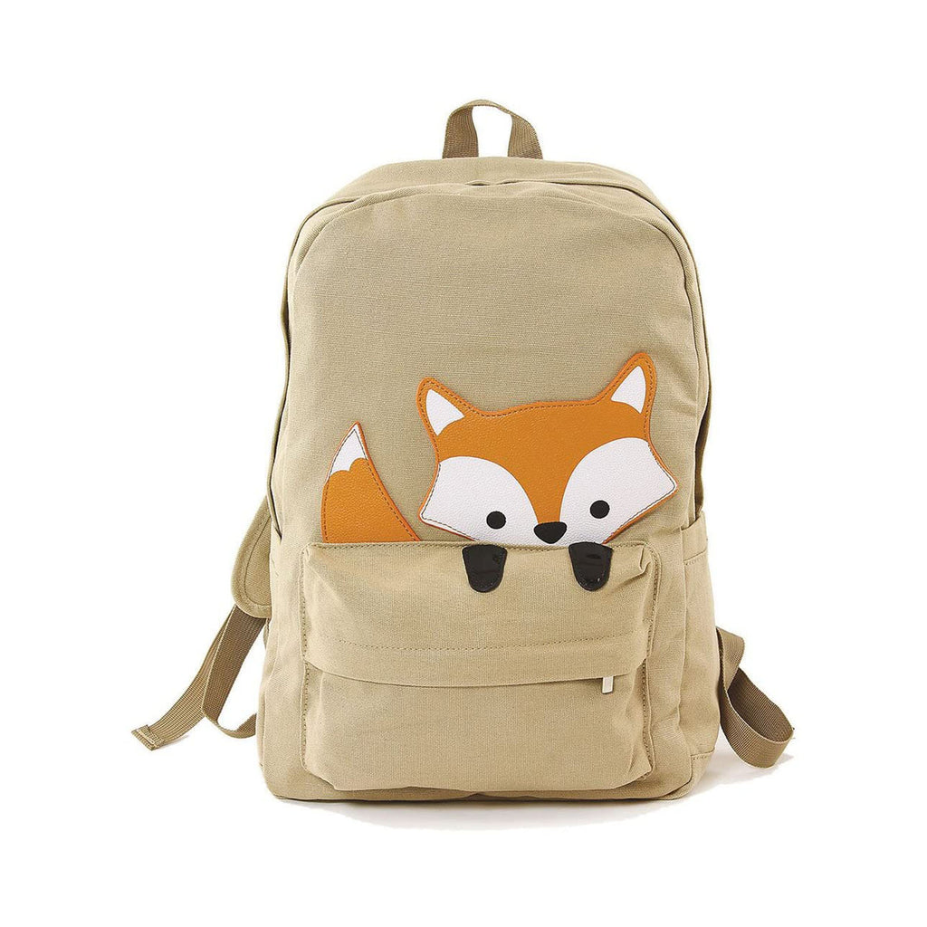 Peeking Baby Fox Canvas Backpack