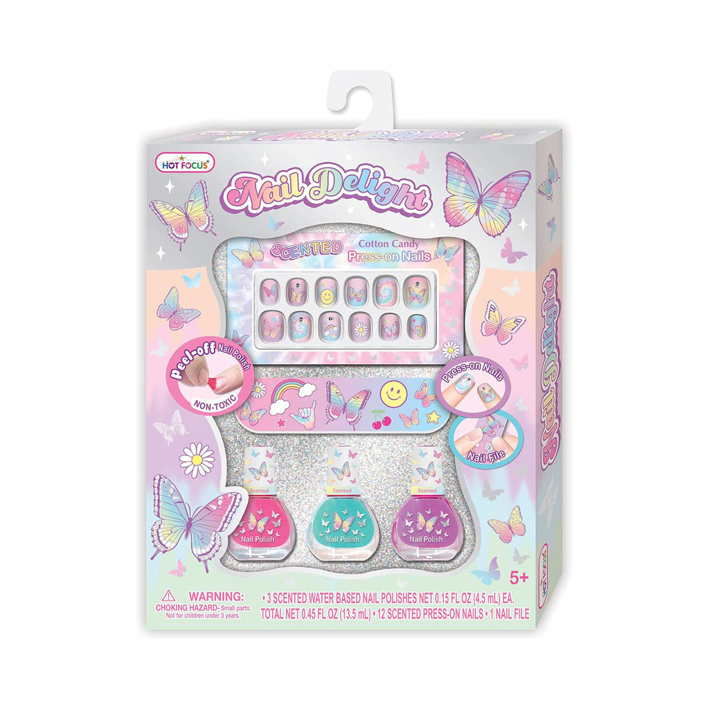 Hot Focus Nail Delight Tie Dye Butterfly Set - Radar Toys