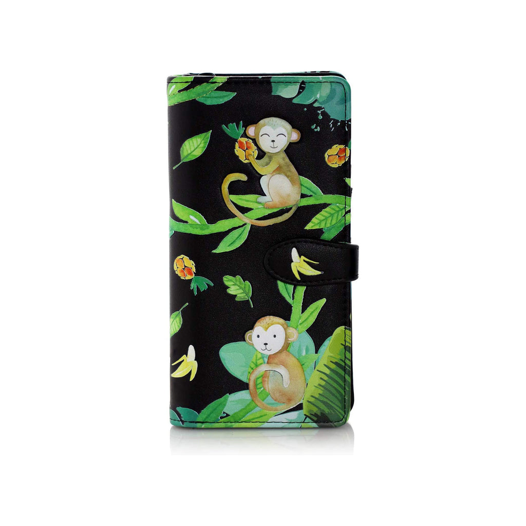 Shagwear Jungle Monkey Large Black Zipper Wallet