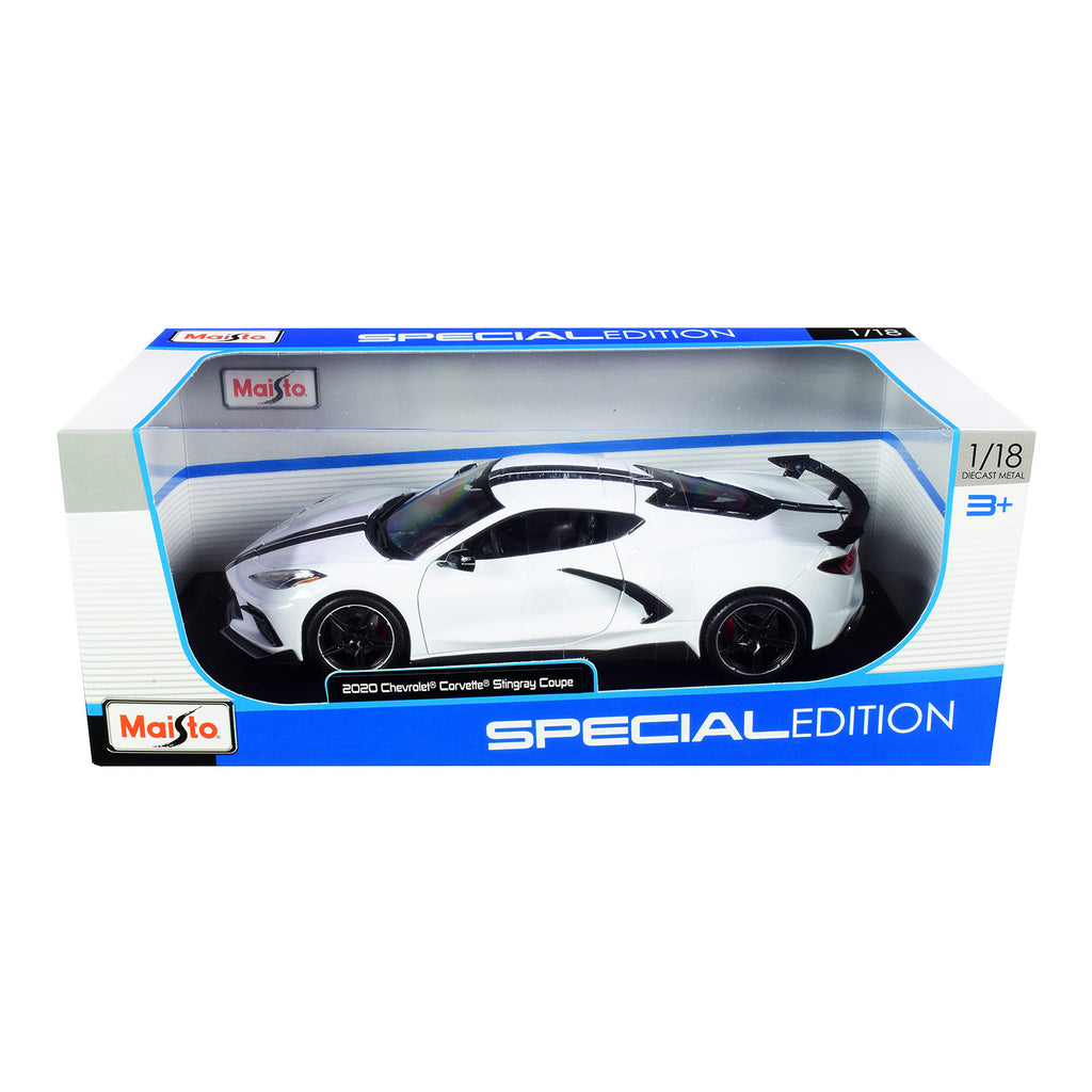 Maisto Special Edition 2020 Chevrolet Corvette Stingray Coupe White 1:18 Car