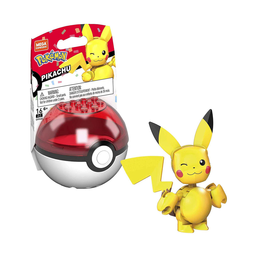 Mega Construx Pokemon Pikachu Poke Ball Building Set