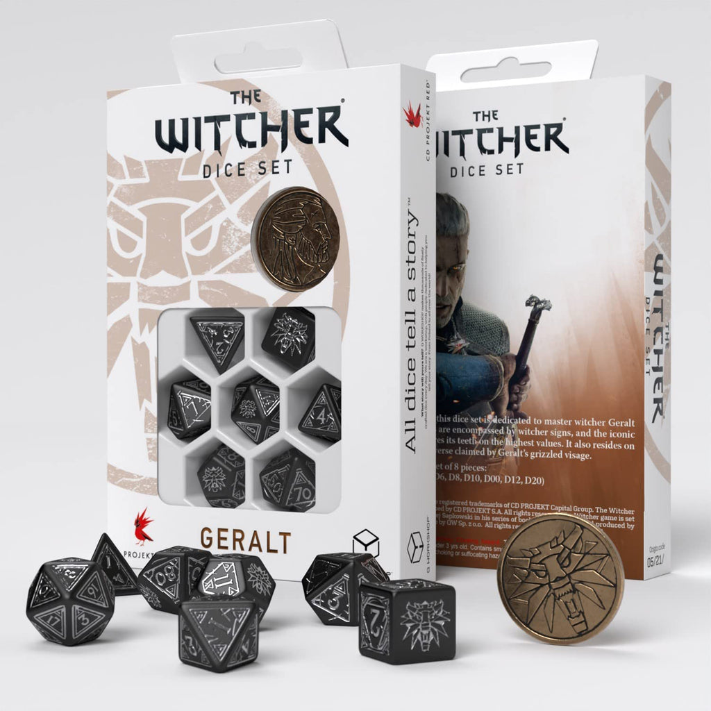 Q Workshop The Witcher Geralt Silver Sword Dice Set